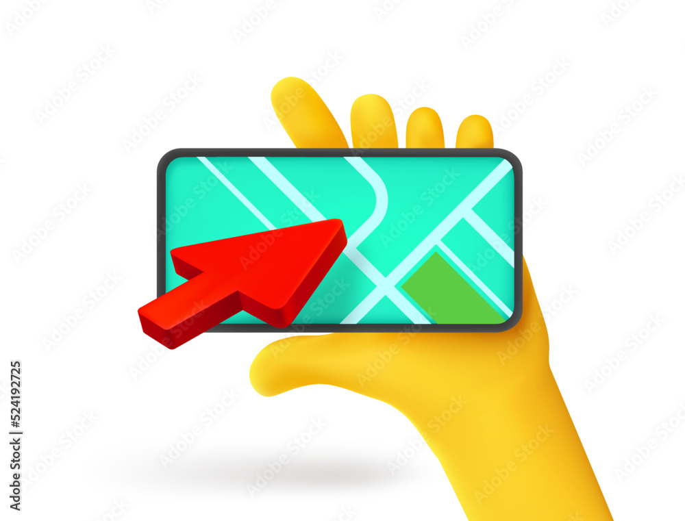 Poster сhoice a way on smartphone. 3d vector icon
