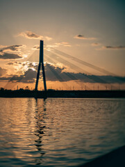 Fototapeta na wymiar bridge at sunset