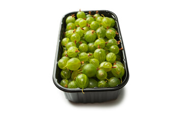 A group of gooseberries isolated on a white background.