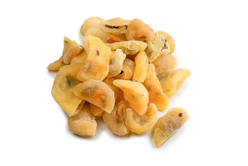 Dried passion fruit isolated on a white background.