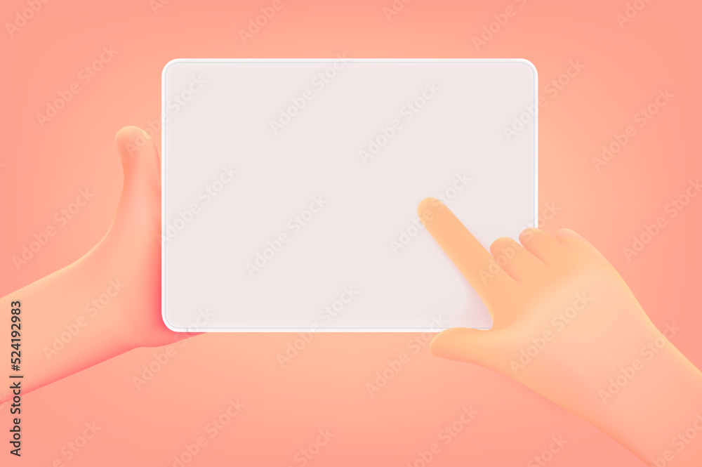 Leinwandbilder using tablet computer with blank screen. 3d vector illustration
