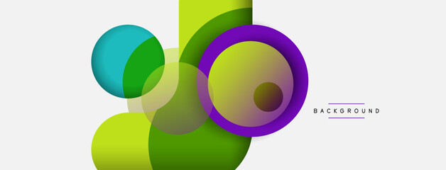 Naklejka premium Vector round shapes circles minimal geometric background. Vector illustration for wallpaper banner background or landing page