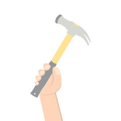 Hand Holding Hammer Right Handed Construction Tools