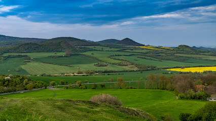 Fototapeta premium sunset of the Czech Central Mountain (Czech Republic) Europe.