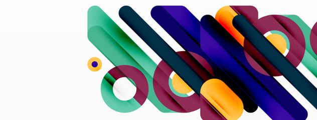Lines geometric background. Stripes and rings composition business template for wallpaper, banner, background or landing