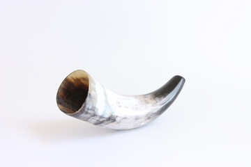 shofar (horn) isolated on white. rosh hashanah (jewish holiday) concept . traditional holiday symbol.