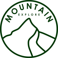 mountain logo illustration, hills, nature, natural scenery vector design.