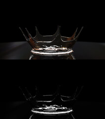 3D illustration of a water splash crown with alpha channel