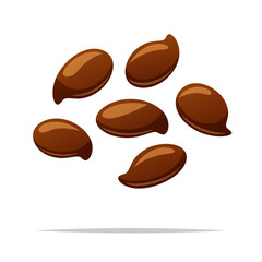 Flax seeds vector isolated illustration
