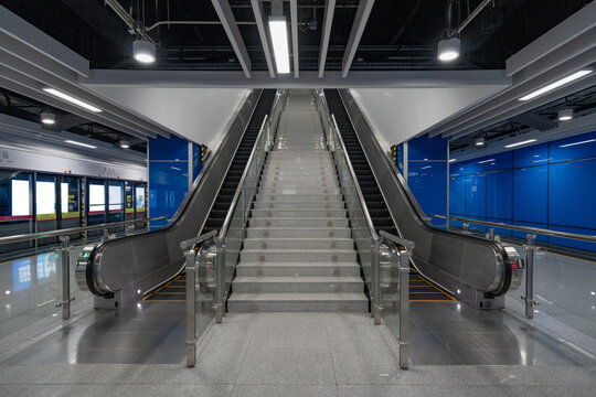 Escalator in subway station