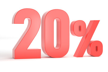 20 percent off discount isolated on white background