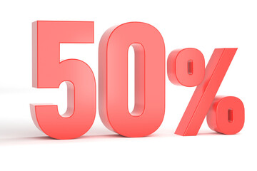50 percent off discount isolated on white background