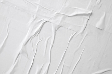 white crumpled and creased paper poster texture background