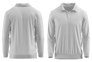  Polo shirt Long Sleeve with Rib collar cuff and waistband ( White )