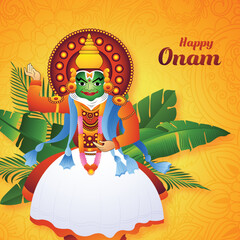 	
Happy onam celebration card holiday background