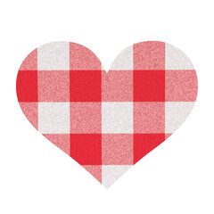 Heart shape with tartan texture.
