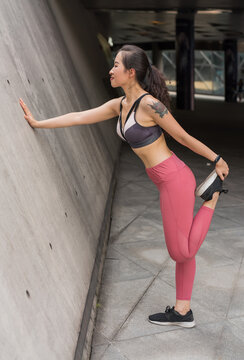 Asian woman exercise stretching