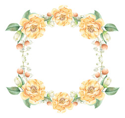 Floral bunches. Watercolor style wedding bouquets. Romantic floral hand drawn illustration.