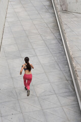 Asian women running outdoors