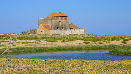 Fort Mahon in northern France on a sunny day in summer - obrazy, fototapety, plakaty