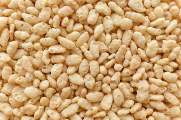 Crispy rice cereal texture background.