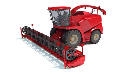 Combine Harvester farm equipment 3D rendering on white background