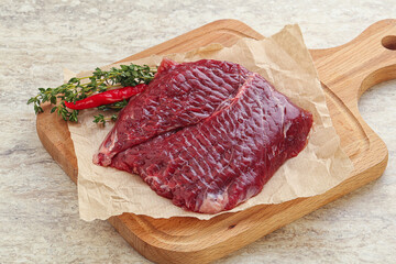 Raw beef machete steak for grill - obrazy, fototapety, plakaty