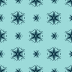 Fototapeta na wymiar Cute symmetrical floral pattern, background with flower mandala