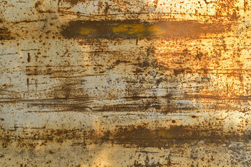 Empty old steel plate that is corroded until rust background, detail and texture	