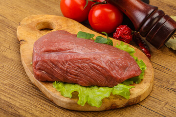 Raw beef piece for cooking