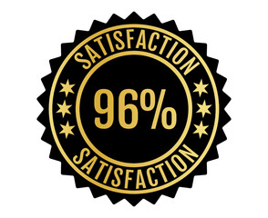 96% Satisfaction Sign Vector transparent background Gold Color