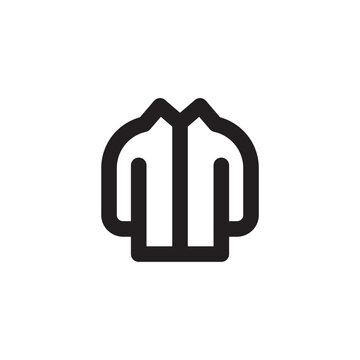 recommend clip art: Simple outer jacket icon, Vector outline icon on white background.