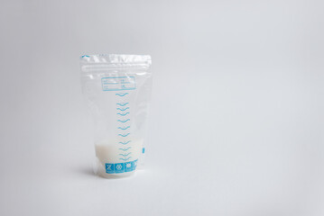 Bag for storage and freezing of breast milk. Mother's breast milk is the healthiest food for a...