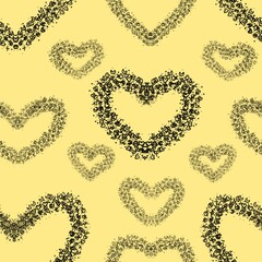 seamless pattern abstract background fabric design print wrapping paper digital illustration texture wallpaper with hearts 