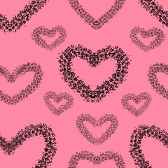 seamless pattern with hearts fabric design print wrapping paper digital illustration texture wallpaper 