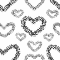 set of hearts abstract seamless pattern background fabric design print wrapping paper digital illustration texture wallpaper 