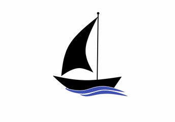 sailboat icon isolated on white background