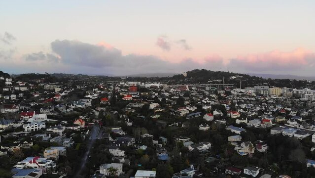 Aerial View Over Auckland Suburb And Mount Eden (Maungawhau), New Zealand