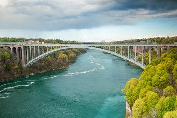Canada-USA border, Niagara falls, bridge, river, water, travel, nature, landscape