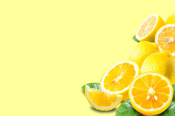 fresh lemon slice, lemon background