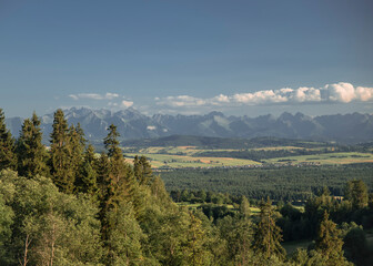 krajobraz górski, widok na Tatry