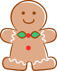 gingerbread man illustration for Christmas day.