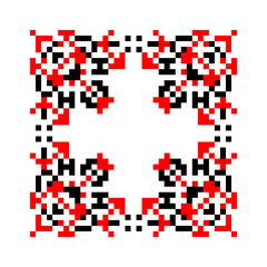 Fototapeta premium Traditional Ukrainian knitted embroidery art, ethnic mandala ornament vyshyvanka