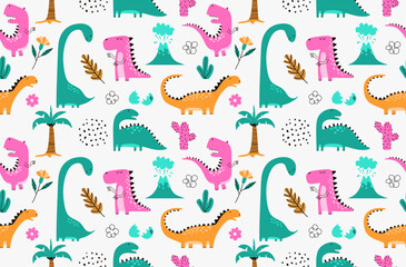 dinosaur seamless pattern.