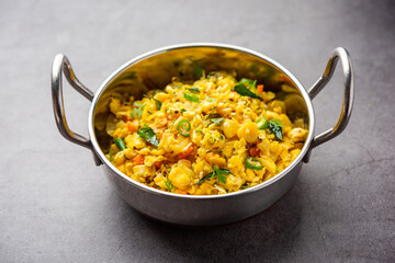 Sweet Corn Upma, makai rava uppittu made using with or without semolina , healthy Indian breakfast