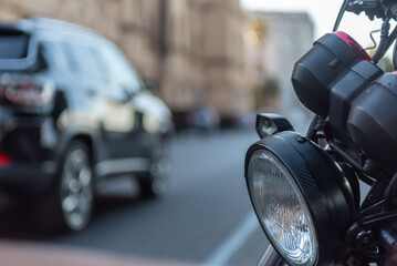 Close Up of the light of a motorcycle