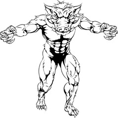 Fototapeta premium Boar sports mascot