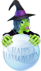 Halloween Witch and crystal ball