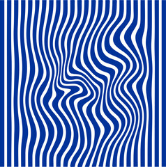 Abstract ground of blue and white stripe line pattern wavy design