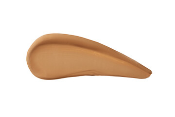 Liquid foundation smear isolated on white background. Beige liquid foundation for your design.